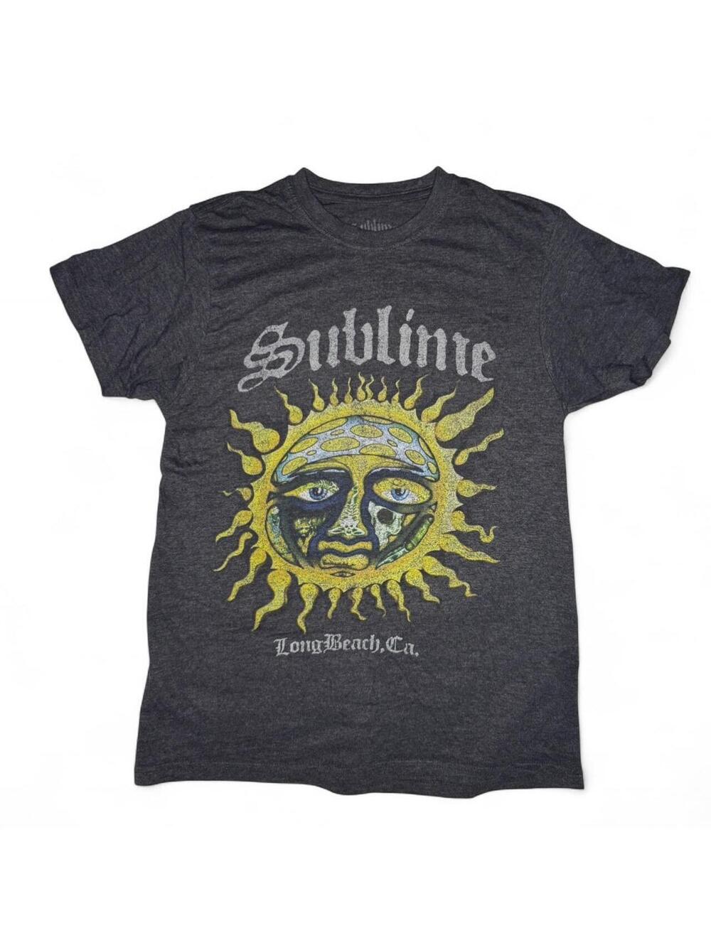 Sublime Relaxed Grey Crewneck Fan Merch Band Logo Graphic T-Shirt Size M